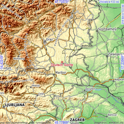 Topographic map of Deutsch Goritz