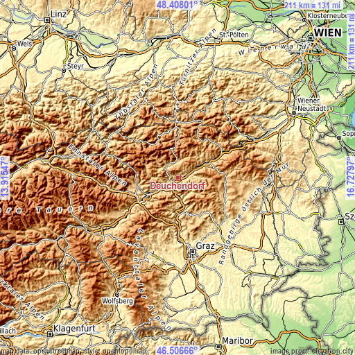 Topographic map of Deuchendorf