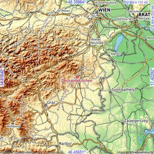 Topographic map of Dechantskirchen