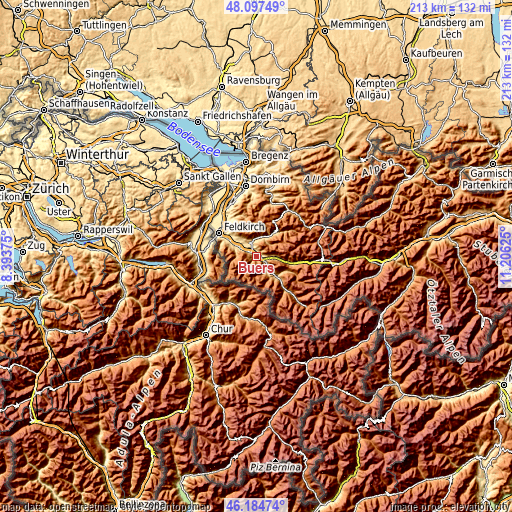 Topographic map of Bürs