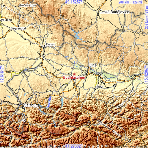 Topographic map of Buchkirchen