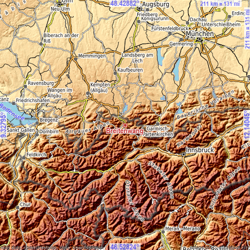 Topographic map of Breitenwang