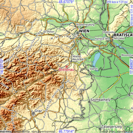 Topographic map of Breitenau