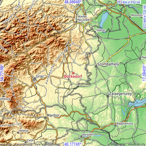 Topographic map of Bocksdorf