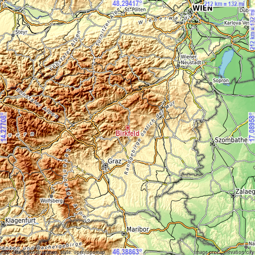 Topographic map of Birkfeld