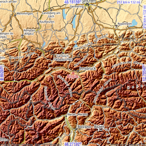 Topographic map of Birgitz