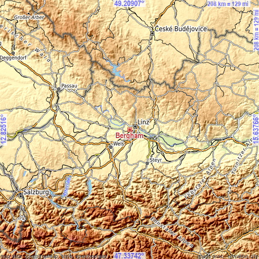 Topographic map of Bergham