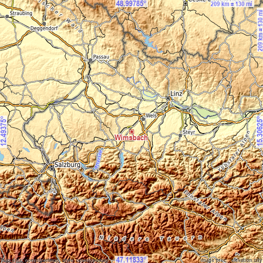 Topographic map of Wimsbach