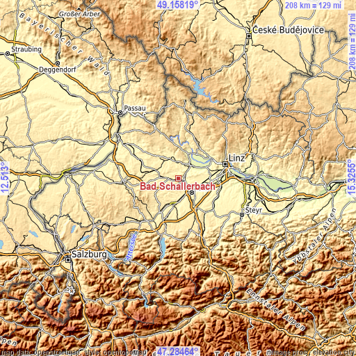 Topographic map of Bad Schallerbach