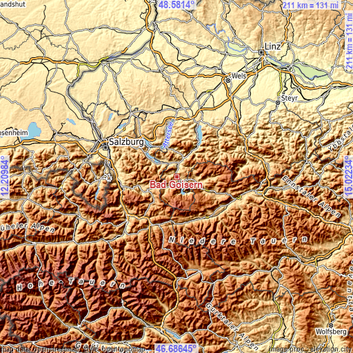 Topographic map of Bad Goisern