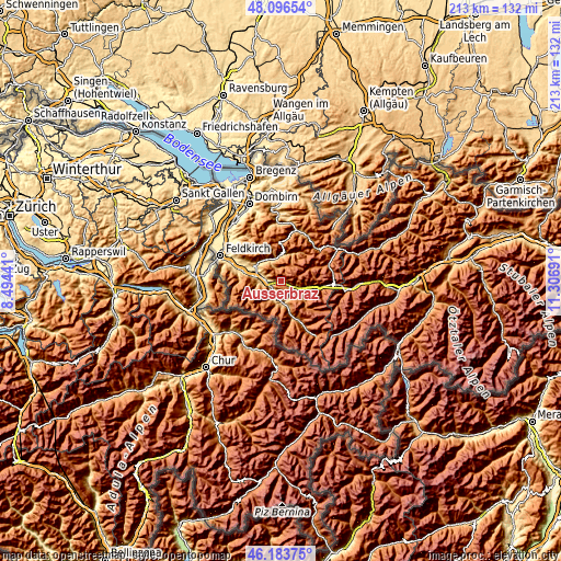 Topographic map of Ausserbraz