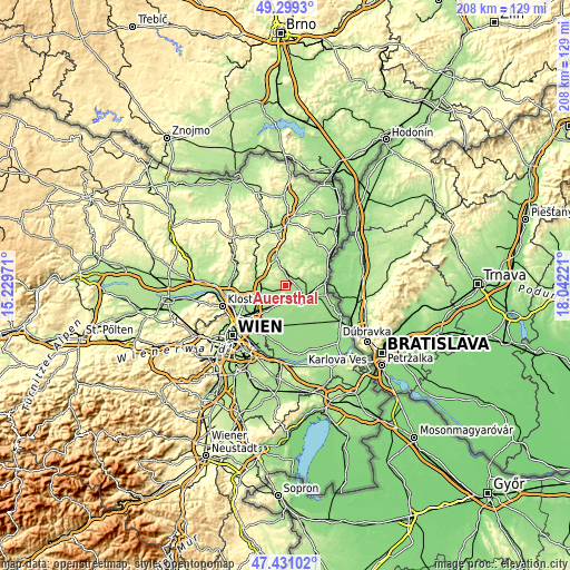 Topographic map of Auersthal