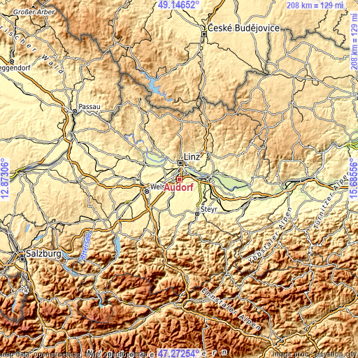 Topographic map of Audorf