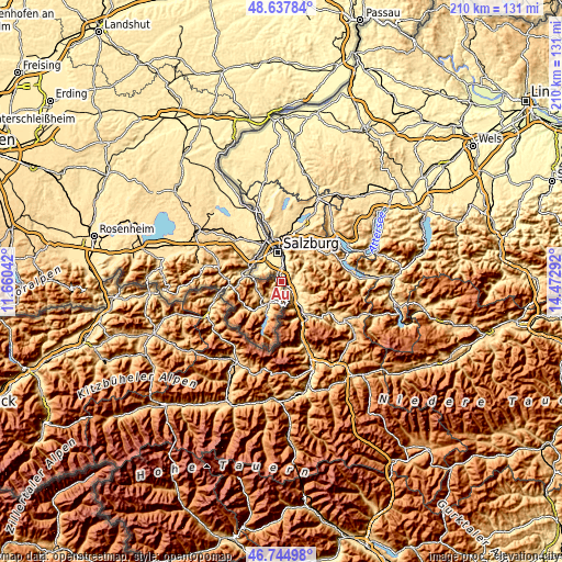 Topographic map of Au