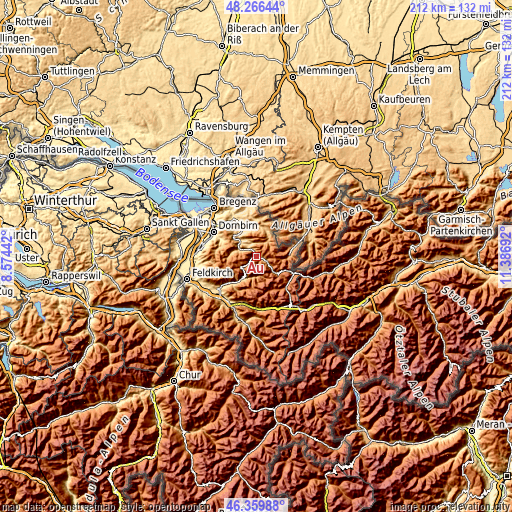 Topographic map of Au