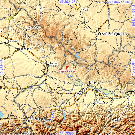 Topographic map of Atzesberg