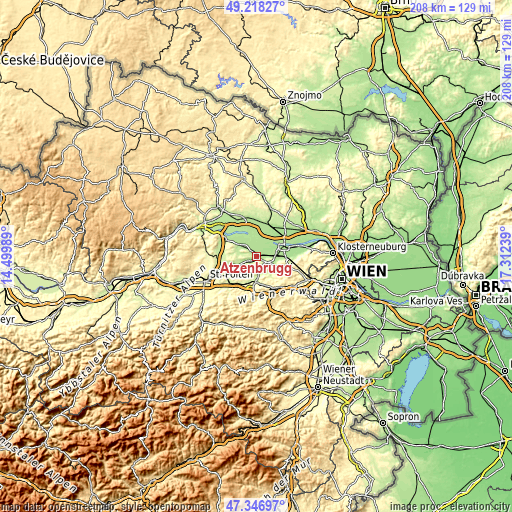 Topographic map of Atzenbrugg