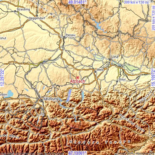 Topographic map of Atzbach