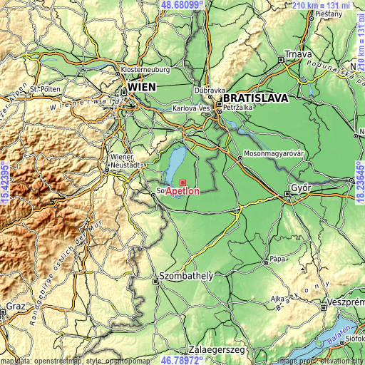 Topographic map of Apetlon