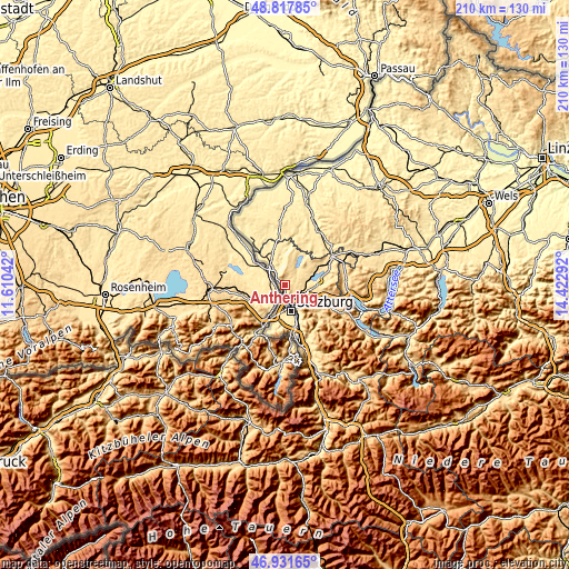 Topographic map of Anthering