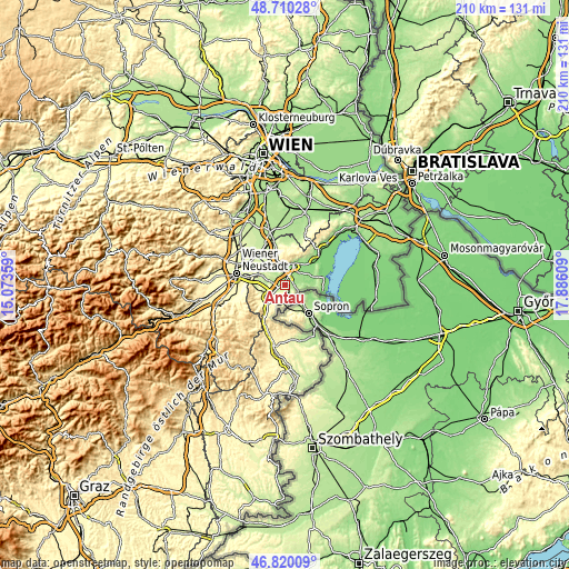 Topographic map of Antau