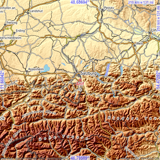 Topographic map of Anif