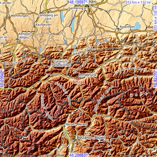 Topographic map of Amras