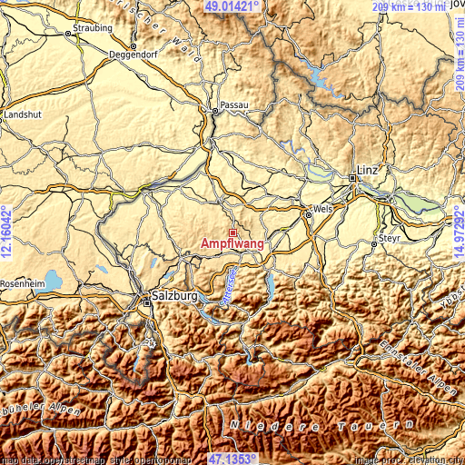 Topographic map of Ampflwang