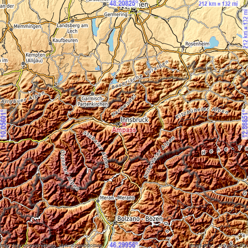 Topographic map of Ampass