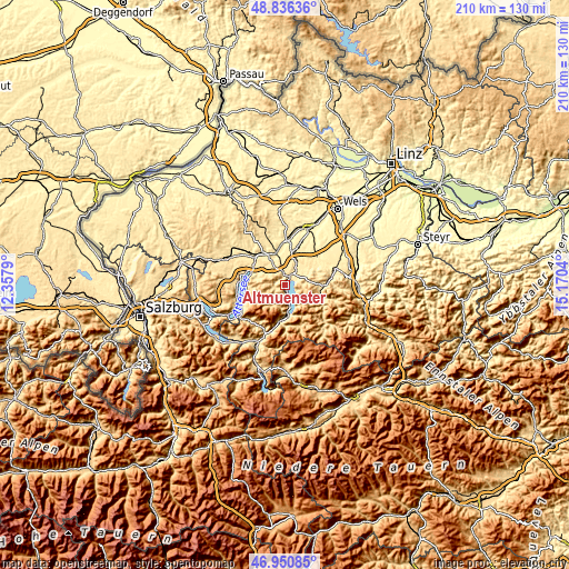 Topographic map of Altmünster