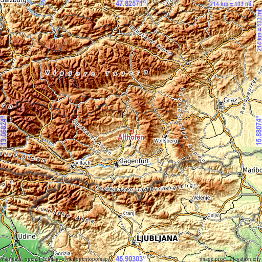 Topographic map of Althofen