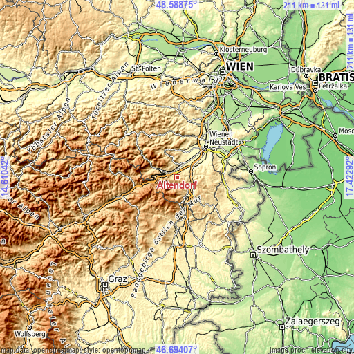 Topographic map of Altendorf