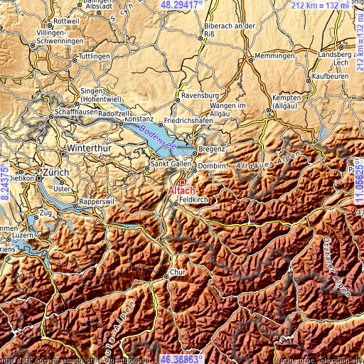 Topographic map of Altach