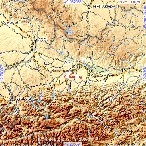 Topographic map of Allhaming