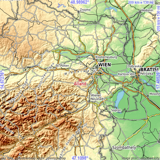 Topographic map of Alland