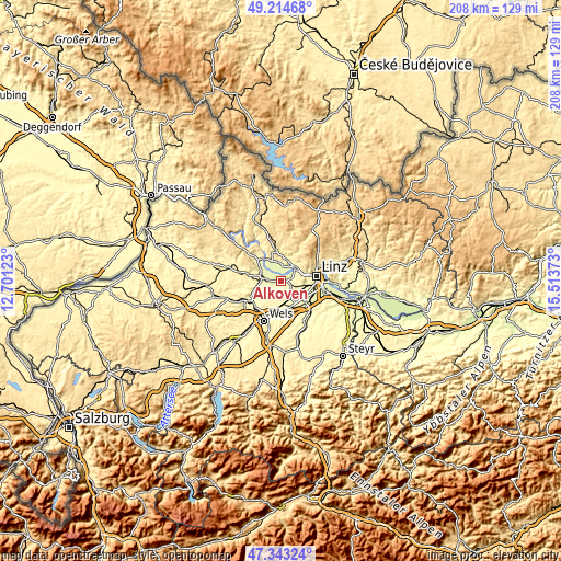 Topographic map of Alkoven