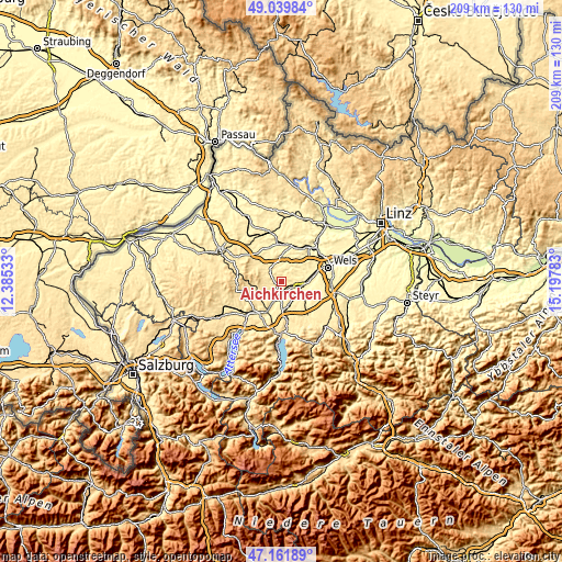 Topographic map of Aichkirchen