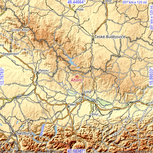 Topographic map of Ahorn