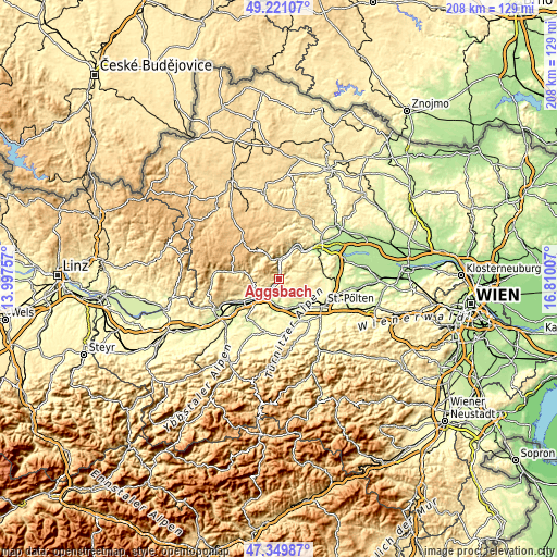 Topographic map of Aggsbach