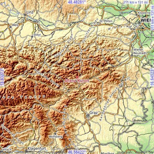 Topographic map of Aflenz Kurort