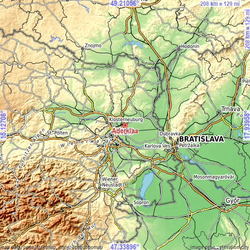 Topographic map of Aderklaa