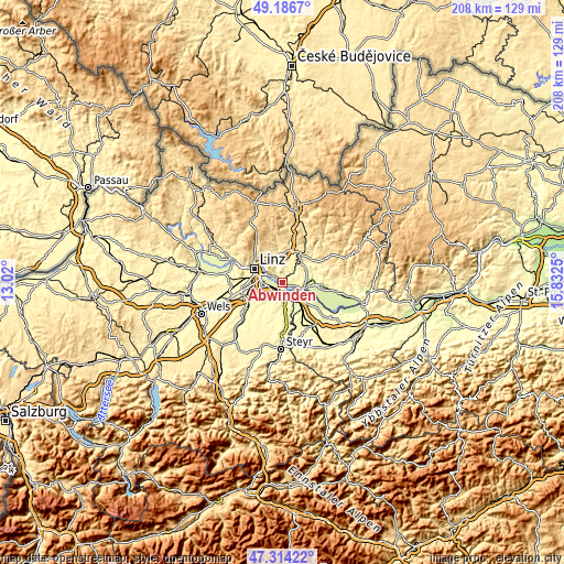 Topographic map of Abwinden