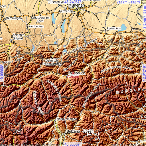 Topographic map of Absam