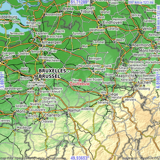 Topographic map of Zoutleeuw