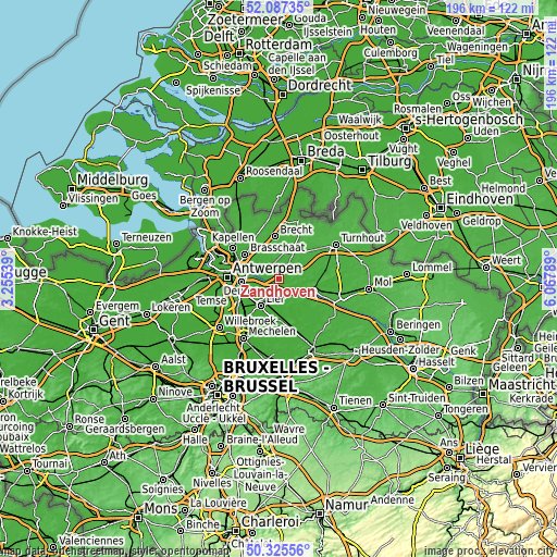 Topographic map of Zandhoven