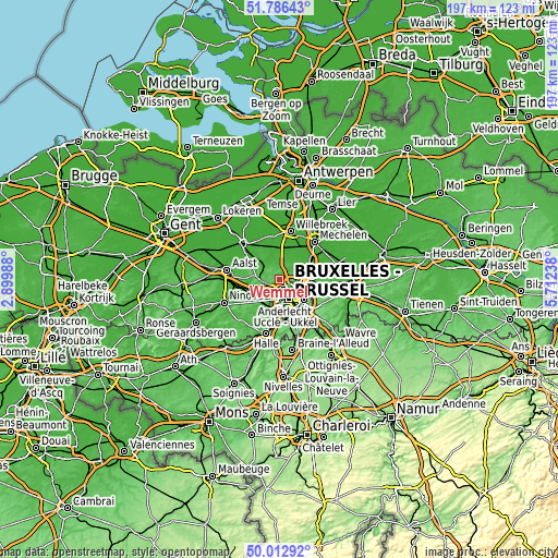 Topographic map of Wemmel