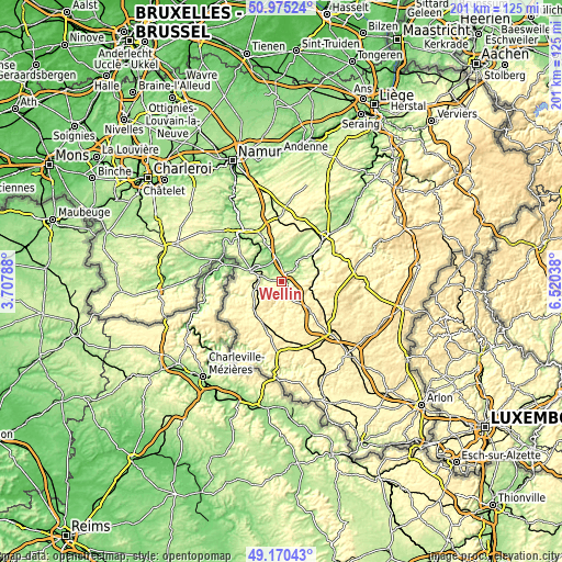 Topographic map of Wellin