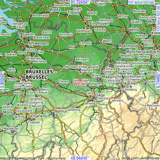 Topographic map of Wellen