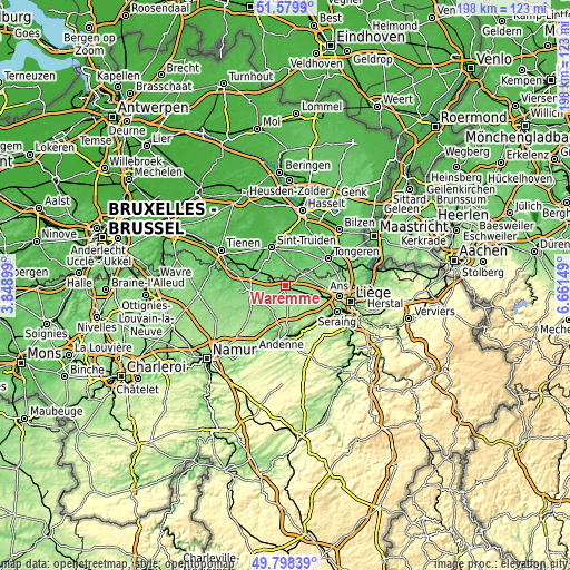 Topographic map of Waremme