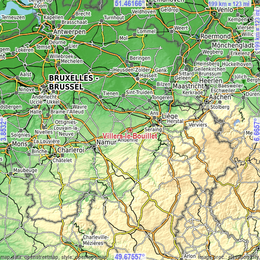 Topographic map of Villers-le-Bouillet